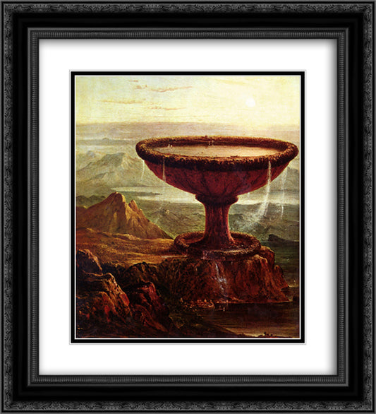 The Titan`s Goblet 20x22 Black Ornate Wood Framed Art Print Poster with Double Matting by Cole, Thomas