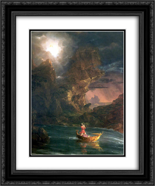 The Voyage of Life Manhood (detail) 20x24 Black Ornate Wood Framed Art Print Poster with Double Matting by Cole, Thomas