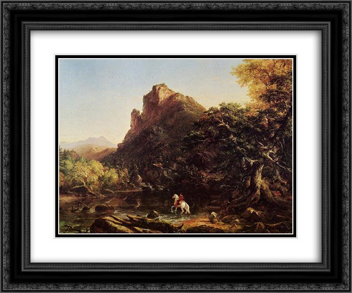 The Voyage of Life Youth 24x20 Black Ornate Wood Framed Art Print Poster with Double Matting by Cole, Thomas