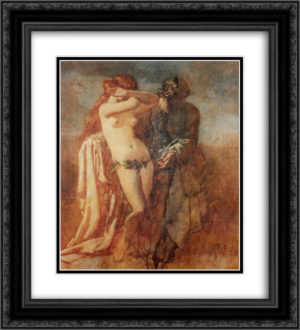 Courtesan and her mother 20x22 Black Ornate Wood Framed Art Print Poster with Double Matting by Couture, Thomas