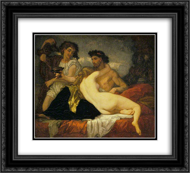 Horace and Lydia 22x20 Black Ornate Wood Framed Art Print Poster with Double Matting by Couture, Thomas