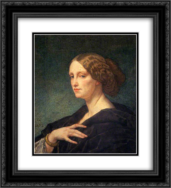 Portrait of a Lady 20x22 Black Ornate Wood Framed Art Print Poster with Double Matting by Couture, Thomas