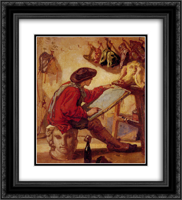 The Realist 20x22 Black Ornate Wood Framed Art Print Poster with Double Matting by Couture, Thomas