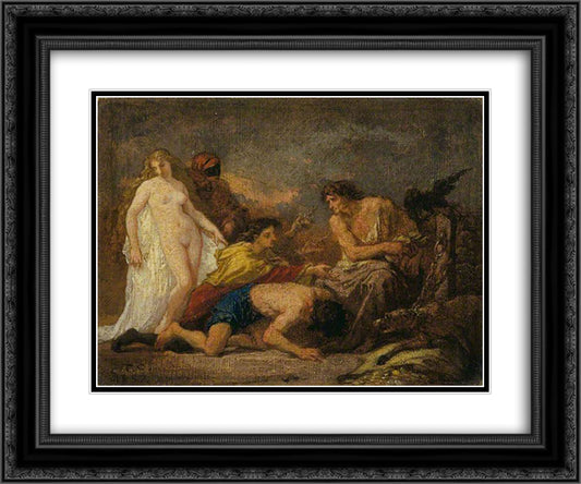 Timon of Athens 24x20 Black Ornate Wood Framed Art Print Poster with Double Matting by Couture, Thomas