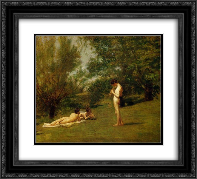 Arcadia 22x20 Black Ornate Wood Framed Art Print Poster with Double Matting by Eakins, Thomas