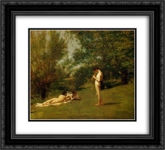 Arcadia 22x20 Black Ornate Wood Framed Art Print Poster with Double Matting by Eakins, Thomas