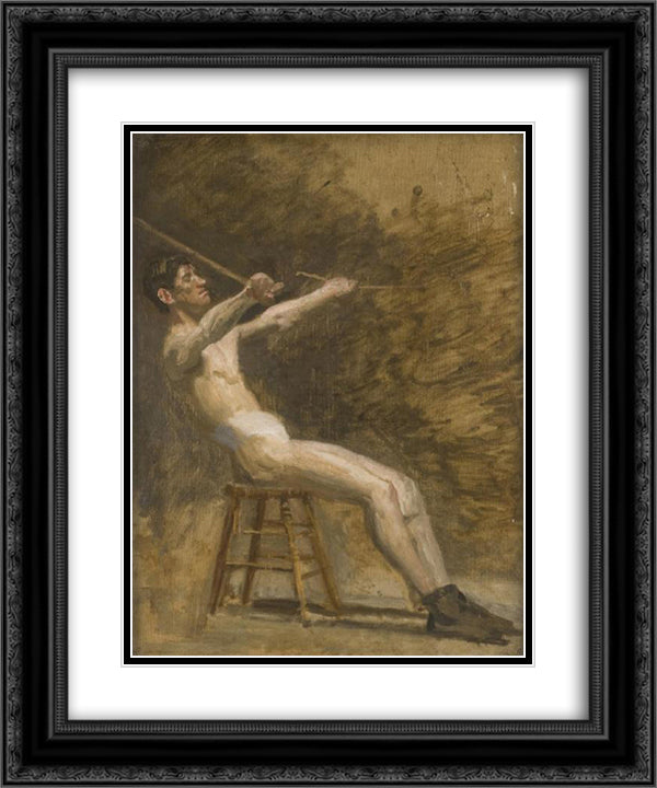 Billy Smith 20x24 Black Ornate Wood Framed Art Print Poster with Double Matting by Eakins, Thomas