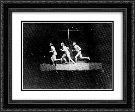 Chronophotography 24x20 Black Ornate Wood Framed Art Print Poster with Double Matting by Eakins, Thomas