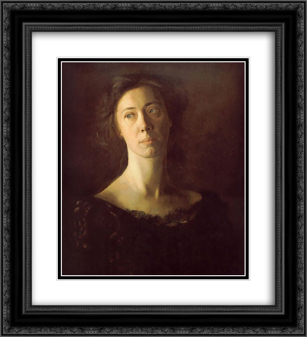 Clara (Clara J. Mather 20x22 Black Ornate Wood Framed Art Print Poster with Double Matting by Eakins, Thomas