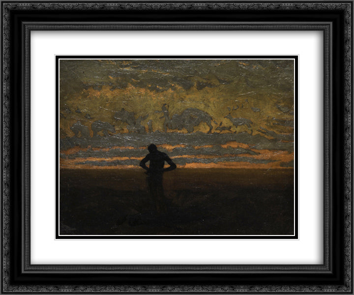 Hiawatha 24x20 Black Ornate Wood Framed Art Print Poster with Double Matting by Eakins, Thomas