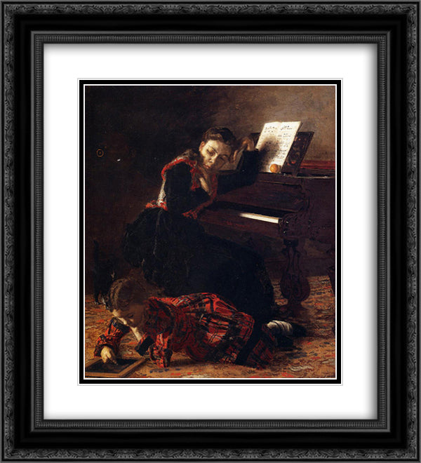 Home scene 20x22 Black Ornate Wood Framed Art Print Poster with Double Matting by Eakins, Thomas