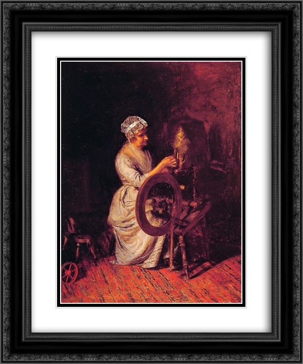 In Grandmothers Time 20x24 Black Ornate Wood Framed Art Print Poster with Double Matting by Eakins, Thomas