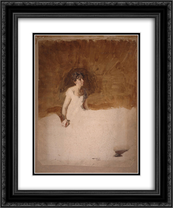 In the Studio (unfinished) 20x24 Black Ornate Wood Framed Art Print Poster with Double Matting by Eakins, Thomas