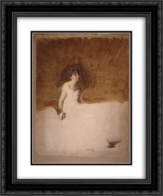 In the Studio (unfinished) 20x24 Black Ornate Wood Framed Art Print Poster with Double Matting by Eakins, Thomas