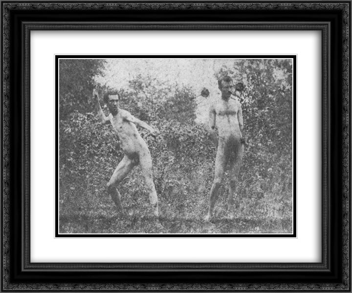 J. Laurie Wallace and unidentified model 24x20 Black Ornate Wood Framed Art Print Poster with Double Matting by Eakins, Thomas