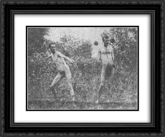 J. Laurie Wallace and unidentified model 24x20 Black Ornate Wood Framed Art Print Poster with Double Matting by Eakins, Thomas