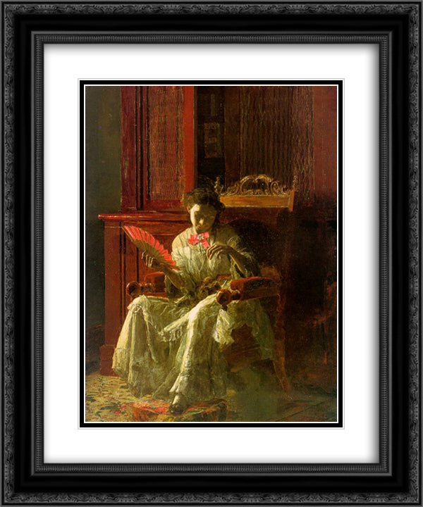 Kathrin 20x24 Black Ornate Wood Framed Art Print Poster with Double Matting by Eakins, Thomas