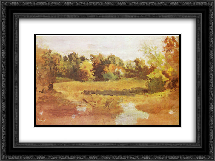 Landscape 24x18 Black Ornate Wood Framed Art Print Poster with Double Matting by Eakins, Thomas