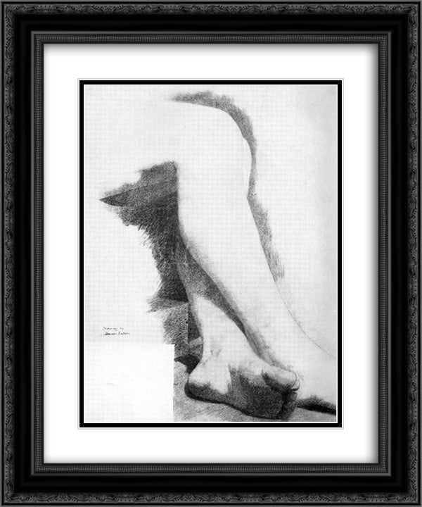 Legs of a Seated Model 20x24 Black Ornate Wood Framed Art Print Poster with Double Matting by Eakins, Thomas