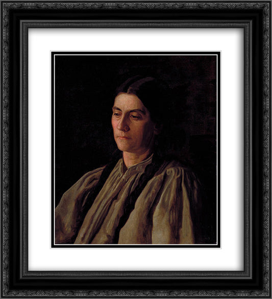 Mother (Portrait of Annie Williams Gandy) 20x22 Black Ornate Wood Framed Art Print Poster with Double Matting by Eakins, Thomas