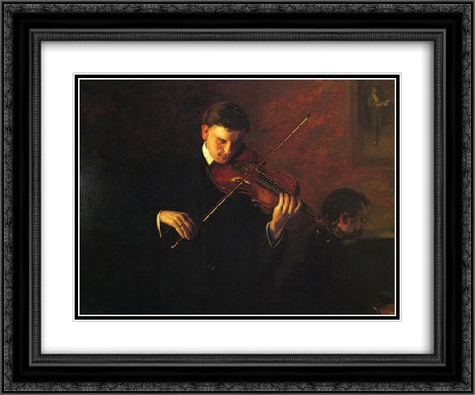 Music 24x20 Black Ornate Wood Framed Art Print Poster with Double Matting by Eakins, Thomas