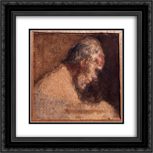 Portrait 20x20 Black Ornate Wood Framed Art Print Poster with Double Matting by Eakins, Thomas