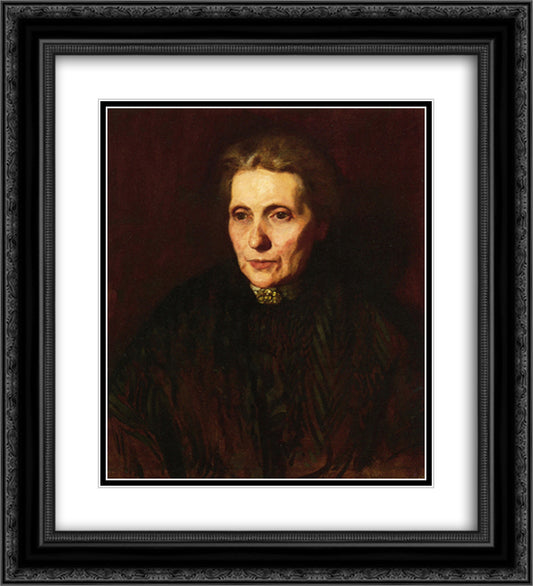 Portrait of a Woman 20x22 Black Ornate Wood Framed Art Print Poster with Double Matting by Eakins, Thomas