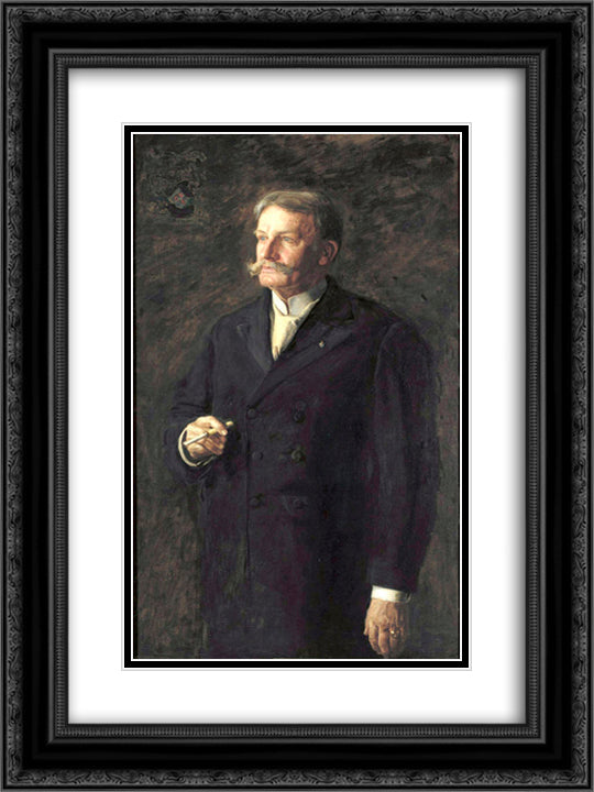 Portrait of Charles Edmund Dana 18x24 Black Ornate Wood Framed Art Print Poster with Double Matting by Eakins, Thomas