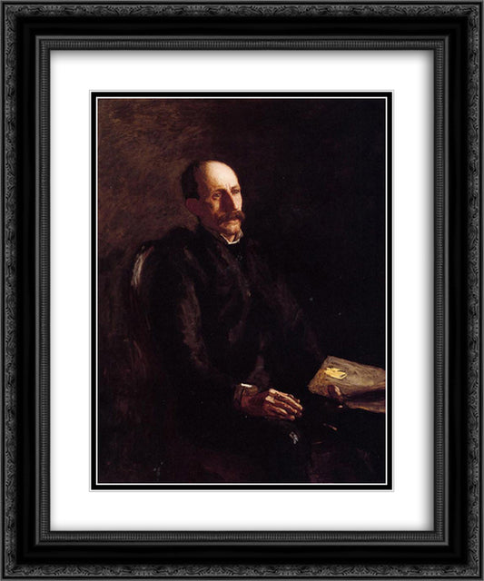 Portrait of Charles Linford, the Artist 20x24 Black Ornate Wood Framed Art Print Poster with Double Matting by Eakins, Thomas