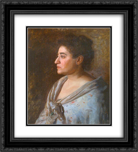 Portrait of Florence Einstein 20x22 Black Ornate Wood Framed Art Print Poster with Double Matting by Eakins, Thomas