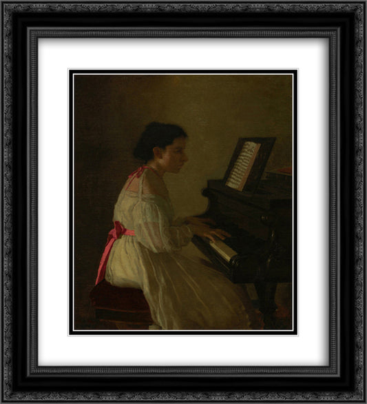 Portrait of Frances Eakins 20x22 Black Ornate Wood Framed Art Print Poster with Double Matting by Eakins, Thomas