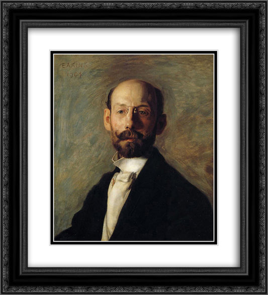 Portrait of Frank B. A. Linton 20x22 Black Ornate Wood Framed Art Print Poster with Double Matting by Eakins, Thomas