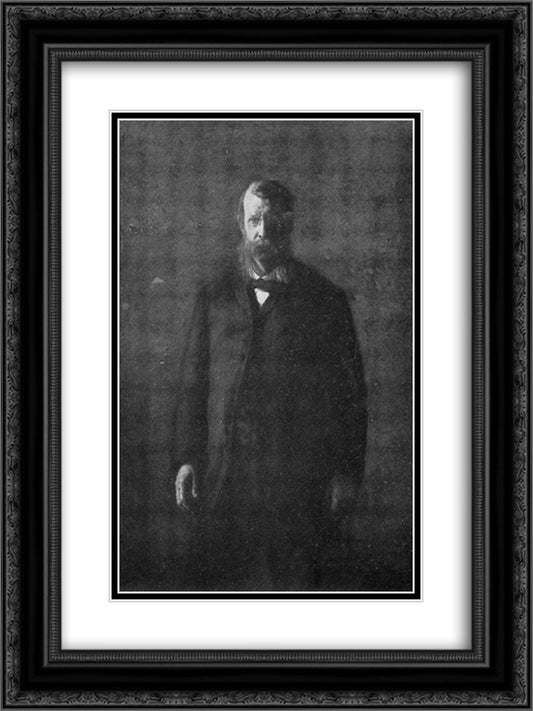 Portrait of George F. Barker 18x24 Black Ornate Wood Framed Art Print Poster with Double Matting by Eakins, Thomas