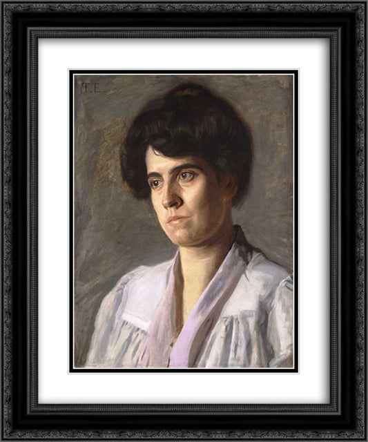 Portrait of Harriet Husson Carville 20x24 Black Ornate Wood Framed Art Print Poster with Double Matting by Eakins, Thomas