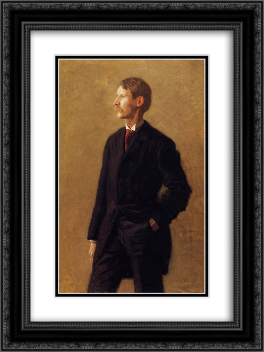 Portrait of Harrison S. Morris 18x24 Black Ornate Wood Framed Art Print Poster with Double Matting by Eakins, Thomas