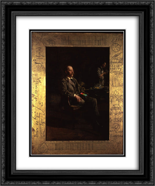 Portrait of Henry Augustus Rowland 20x24 Black Ornate Wood Framed Art Print Poster with Double Matting by Eakins, Thomas