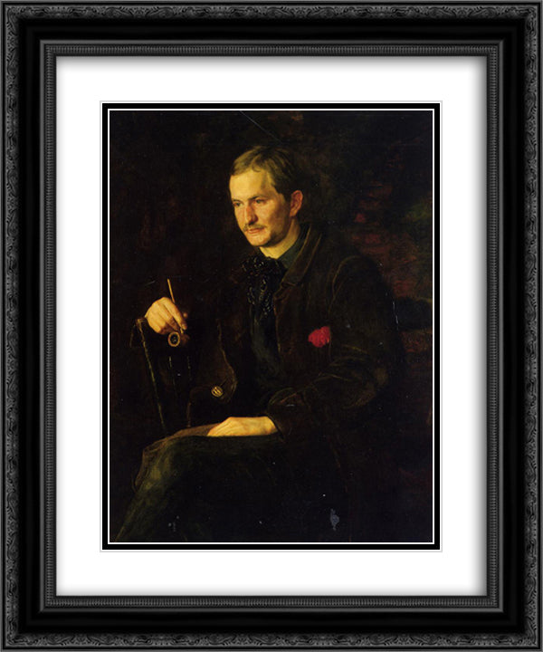 Portrait of James Wright 20x24 Black Ornate Wood Framed Art Print Poster with Double Matting by Eakins, Thomas