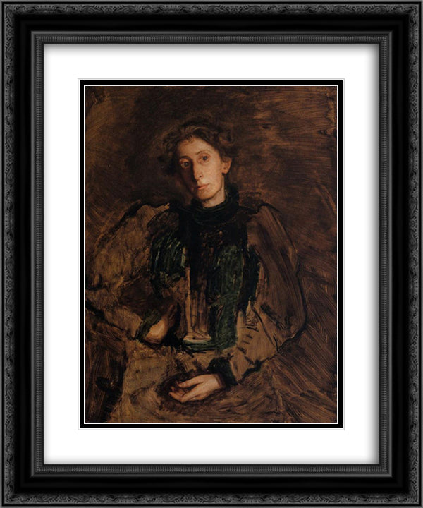 Portrait of Jennie Dean Kershaw 20x24 Black Ornate Wood Framed Art Print Poster with Double Matting by Eakins, Thomas