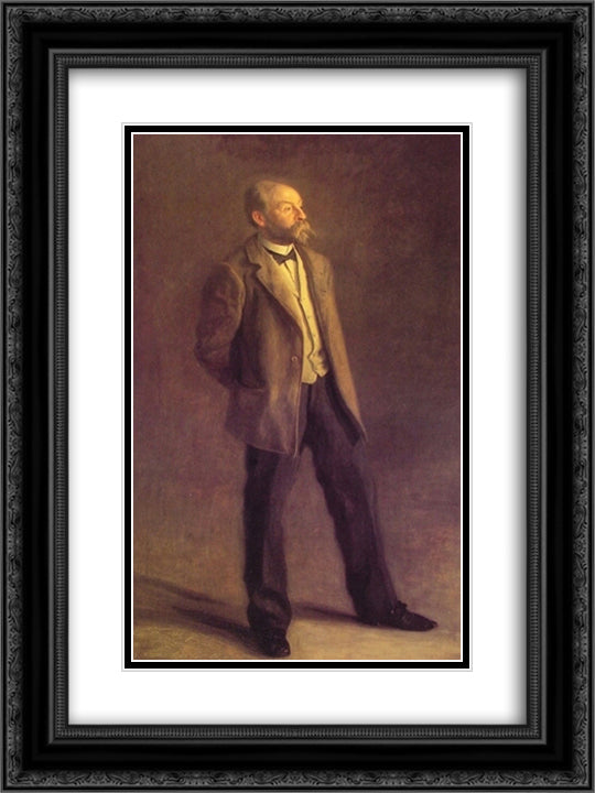 Portrait of John McLure Hamilton 18x24 Black Ornate Wood Framed Art Print Poster with Double Matting by Eakins, Thomas