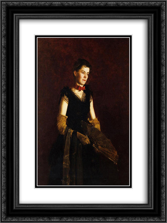 Portrait of Letitia Wilson Jordan 18x24 Black Ornate Wood Framed Art Print Poster with Double Matting by Eakins, Thomas