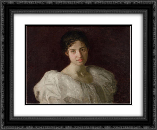 Portrait of Lucy Lewis 24x20 Black Ornate Wood Framed Art Print Poster with Double Matting by Eakins, Thomas