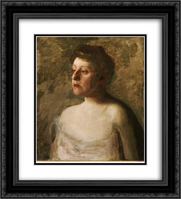 Portrait of Mrs. W.H. Bowden 20x22 Black Ornate Wood Framed Art Print Poster with Double Matting by Eakins, Thomas