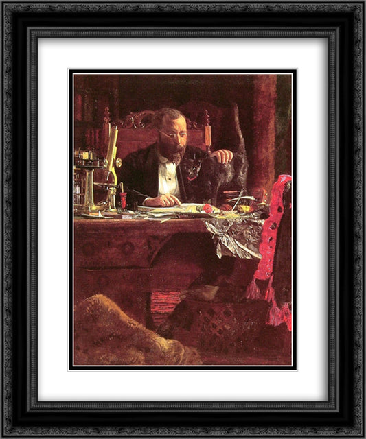 Portrait of Professor Benjamin H. Rand 20x24 Black Ornate Wood Framed Art Print Poster with Double Matting by Eakins, Thomas