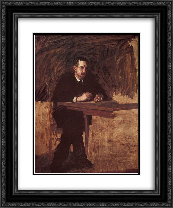 Portrait of Professor William D. Marks 20x24 Black Ornate Wood Framed Art Print Poster with Double Matting by Eakins, Thomas