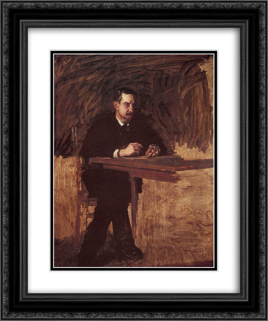 Portrait of Professor William D. Marks 20x24 Black Ornate Wood Framed Art Print Poster with Double Matting by Eakins, Thomas
