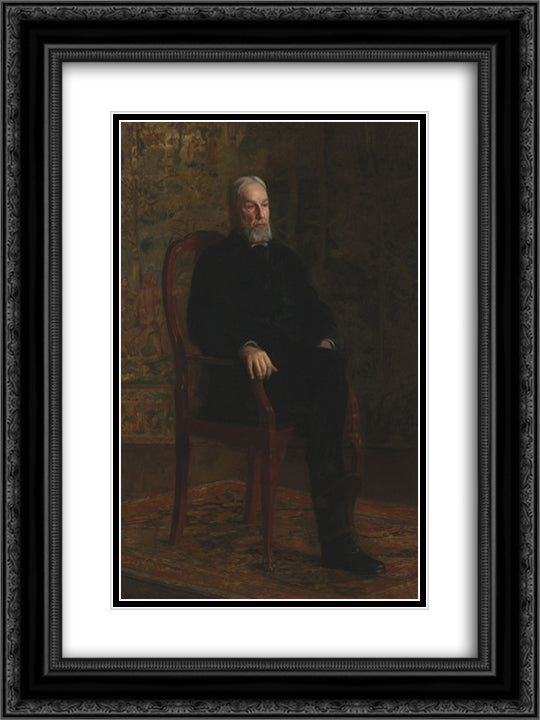 Portrait of Robert C. Ogden 18x24 Black Ornate Wood Framed Art Print Poster with Double Matting by Eakins, Thomas