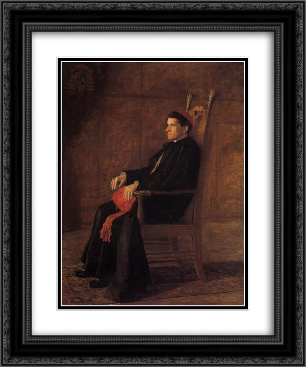 Portrait of Sebastiano Cardinal Martinelli 20x24 Black Ornate Wood Framed Art Print Poster with Double Matting by Eakins, Thomas