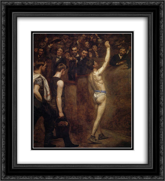 Salutat 20x22 Black Ornate Wood Framed Art Print Poster with Double Matting by Eakins, Thomas