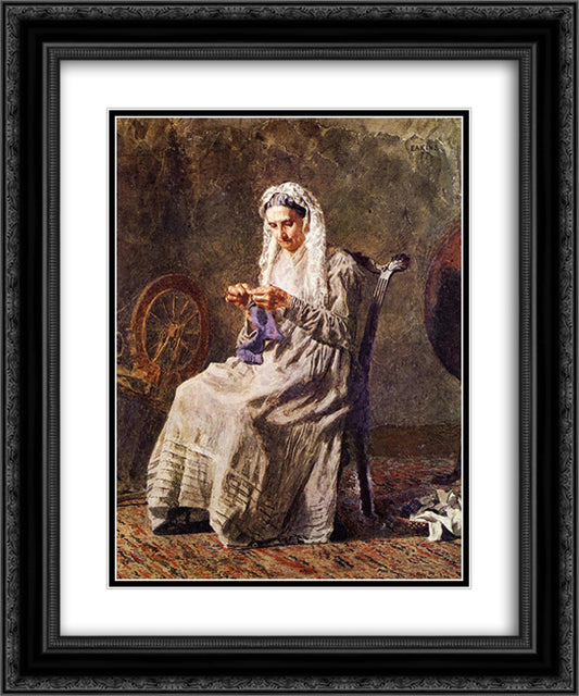 Seventy Years Ago 20x24 Black Ornate Wood Framed Art Print Poster with Double Matting by Eakins, Thomas