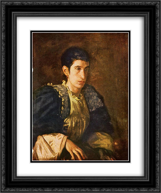 Signora Gomez d Arza 20x24 Black Ornate Wood Framed Art Print Poster with Double Matting by Eakins, Thomas